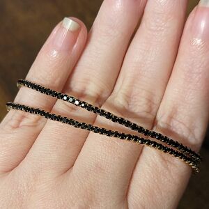3 for $6 Item: Black Rhinestone Stretchy Bracelet Set